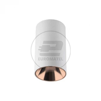 Oprawa Sufitowa V-TAC GU10 Okrągła Natynkowa Tuba Biały+Różowe Złoto 80x140mm VT-882 3 Lata Gwarancji