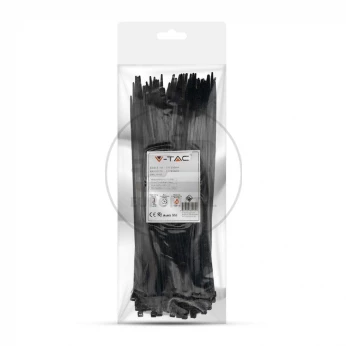 Opaska Zaciskowa V-TAC 3.5x250mm Czarna 18kg Nylon66 (Opak. 100szt)