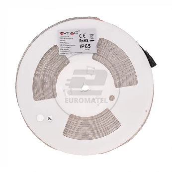 Taśma LED V-TAC SMD2835 1200LED 24V IP65 2xPCB RĘKAW 10mb 7,2W/m 120LED/m VT-2835 3000K 600lm