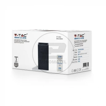 Kinkiet V-TAC BETON 2xG9 LED Prostokąt Ciemny Szary IP20 VT-893