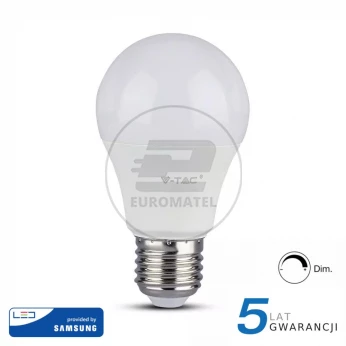 Żarówka LED V-TAC SAMSUNG CHIP 12W E27 A60 Ściemnialna VT-262D 3000K 1055lm 5 Lat Gwarancji