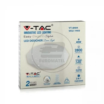 Plafon Sufitowy V-TAC 40W LED Pilot CCT fi.350 Gwiazdy Diament VT-8404 2700K-6400K 2800lm