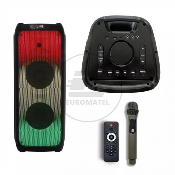 Głośnik przenośny V-TAC na kołach 100W Mikrofon Pilot 2xGłośnik 10cali VT-6310-2