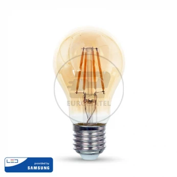 Żarówka LED V-TAC SAMSUNG CHIP 4W E27 A60 Filament Bursztyn VT-214 2200K 350lm 5 Lat Gwarancji