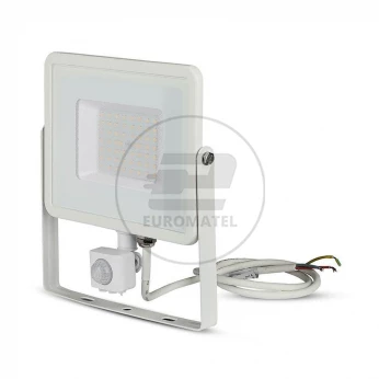 Projektor LED 50W 4000lm 6400K Dioda SAMSUNG z czujnikiem ruchu PIR Biały IP65 468
