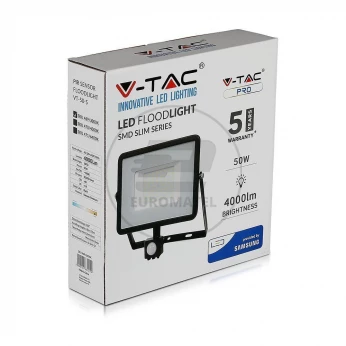 Projektor LED 50W 4000lm 3000K Dioda SAMSUNG z czujnikiem ruchu PIR Czarny IP65 469