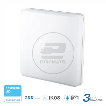 Plafon Natynkowy Kwadrat V-TAC 25W LED SAMSUNG CHIP IP44 100lm/W VT-8066 6400K 2500lm 3 Lata Gwarancji