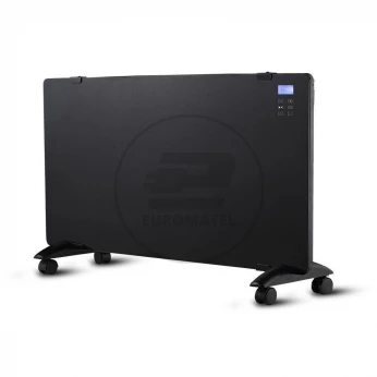Grzejnik Panelowy Szklany 2000W LED Czarny PILOT LCD TIMER V-TAC VT-2000WRD