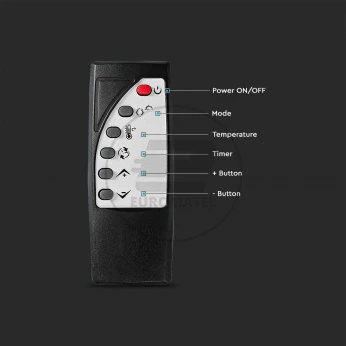 Grzejnik Panelowy Szklany 2000W LED Czarny PILOT LCD TIMER V-TAC VT-2000WRD