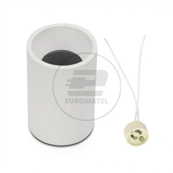 Oprawa V-TAC Aluminiowa GU10 Okrągła Natynkowa Tuba Biała 70x107mm VT-802-W 3 Lata Gwarancji
