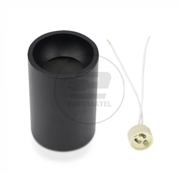 Oprawa V-TAC Aluminiowa GU10 Okrągła Natynkowa Tuba Czarna 70x107mm VT-802-B 3 Lata Gwarancji