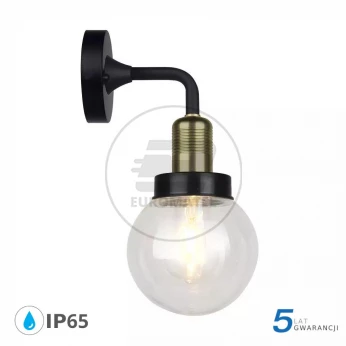 Kinkiet Ścienny Czarny MAT Kula PMMA IP65 V-TAC VT-720 5 Lat Gwarancji
