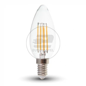 Żarówka LED V-TAC 4W Filament E14 Świeczka Ściemnialna VT-1986D 2700K 400lm