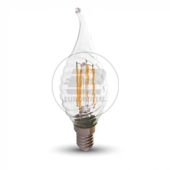 Żarówka LED V-TAC 4W Filament E14 Twist Świeczka Płomyk VT-1995 4000K 400lm