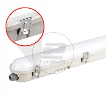 Oprawa Hermetyczna LED V-TAC SAMSUNG CHIP M-SERIES 48W 150cm 120LM/W ML SS Clip Układ Awaryjny VT-150048E 4000K 5760lm 3 Lata Gwarancji