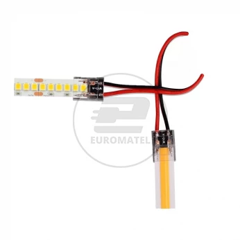 Konektor Złączka Taśm LED V-TAC Przeźroczysta Z przewodami Gęste/Zwykłe/COB 8mm