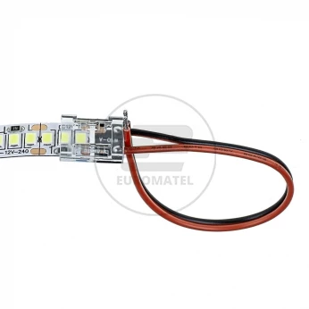 Konektor Złączka Taśm LED V-TAC Przeźroczysta Z przewodami Gęste/Zwykłe/COB 8mm