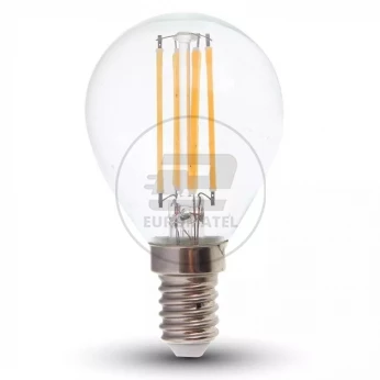 Żarówka LED V-TAC 6W Filament E14 Kulka P45 Przeźroczysta VT-2466 4000K 600lm