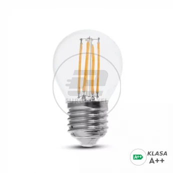Żarówka LED V-TAC 6W Filament E27 Kulka G45 A++ Przeźroczysta VT-2386 6400K 800lm