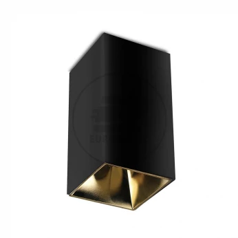 Oprawa Sufitowa V-TAC GU10 Kwadrat Natynkowa Czarny+Złoto 74x74x140mm VT-882 3 Lata Gwarancji