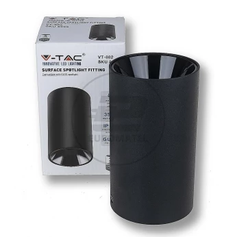 Oprawa Sufitowa V-TAC GU10 Okrągła Natynkowa Tuba Czarny+Czarny 80x140mm VT-882 3 Lata Gwarancji