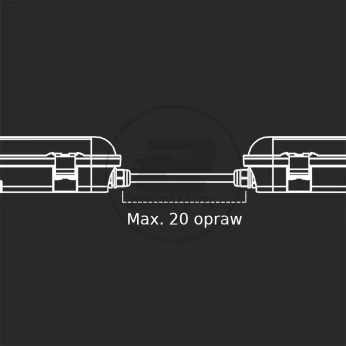 Oprawa Hermetyczna LED Awaryjna CNBOP Batertech SAMSUNG CHIP 48W 150cm 120LM/W CL SS Clip VT-150048 4000K 5760lm