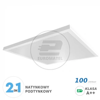 Panel LED Awaryjny CNBOP Batertech 40W Natynkowy/Podtynkowy 600x600x29 A++ 100lm/W VT-6142 6400K 4000lm
