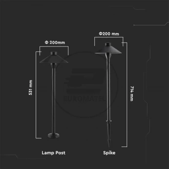Słupek Ogrodowy V-TAC 7W SAMSUNG CHIP 2w1 Czarny VT-907 3000K 420lm 3 Lata Gwarancji