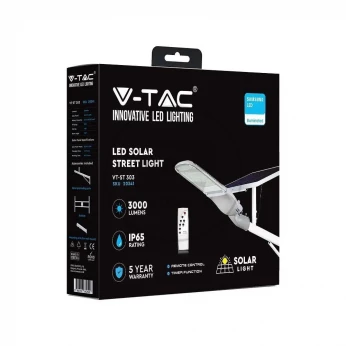 Oprawa Uliczna Solarna V-TAC SAMSUNG CHIP 300W Biała VT-ST303 6000K 3000lm 5 Lat Gwarancji