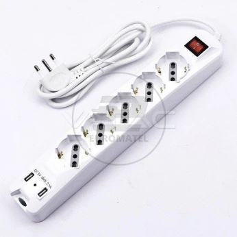 1.5M Przedłużacz z przełącznikiem 5PIN+2USB V-TAC