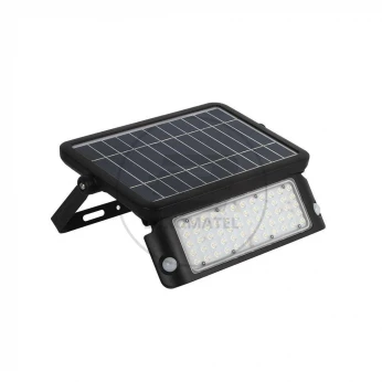 Projektor Solarny V-TAC 10W LED Czarny Czujnk Ruchu IP65 VT-787-10 4000K 800lm