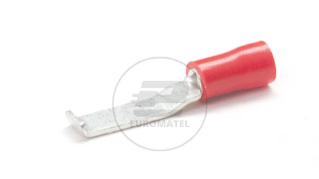KOŃCÓWKA HACZYKOWA IZOLOWANA 0.5 - 1.5 mm2 / 4.6 mm CZERWONA  (100 szt.)