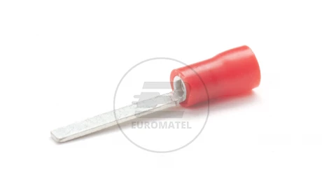 KOŃCÓWKA IGŁOWA PŁASKA IZOLOWANA 0.5 - 1.5 mm2 / 14 x 3 mm CZERWONA  (100 szt.)