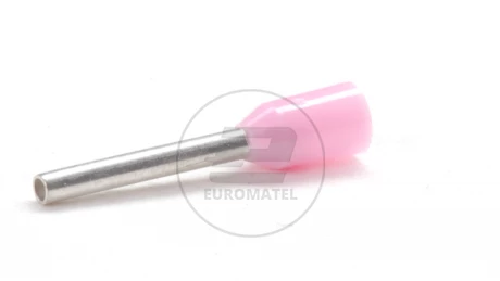 KOŃCÓWKA TULEJKOWA IZOLOWANA 0.34mm2 x 8mm RÓŻOWA  (100 szt.)