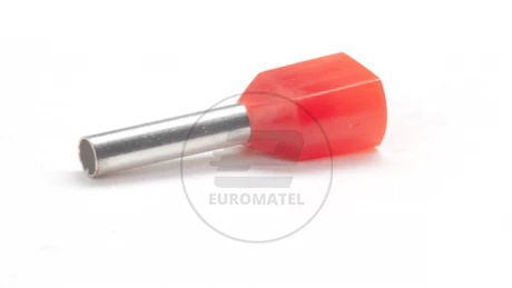 KOŃCÓWKA TULEJKOWA PODWÓJNA IZOLOWANA 2 x 1mm2 x 10mm CZERWONA  (100 szt.)