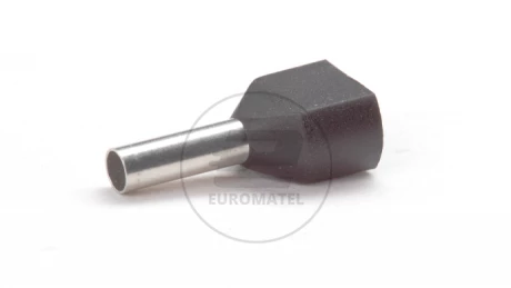 KOŃCÓWKA TULEJKOWA PODWÓJNA IZOLOWANA 2 x 1.5mm2 x 8mm CZARNA  (100 szt.)