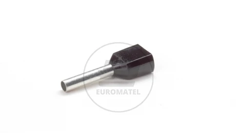 KOŃCÓWKA TULEJKOWA PODWÓJNA IZOLOWANA 2 x 1.5mm2 x 12mm CZARNA  (100 szt.)
