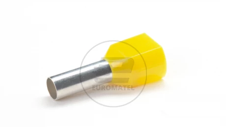KOŃCÓWKA TULEJKOWA PODWÓJNA IZOLOWANA 2 x 6mm2 x 14mm ŻÓŁTA  (100 szt.)