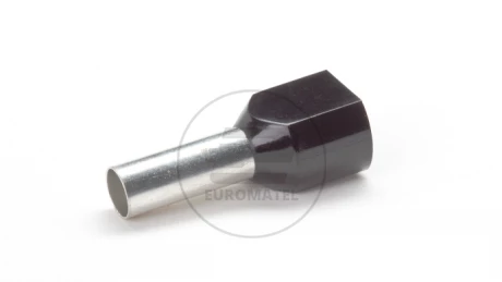 KOŃCÓWKA TULEJKOWA PODWÓJNA IZOLOWANA 2 x 6mm2 x 14mm CZARNA  (100 szt.)