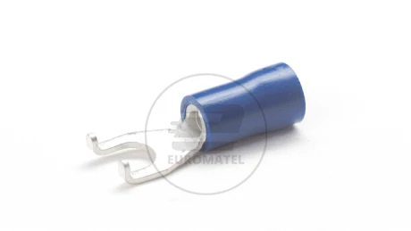 KOŃCÓWKA WIDEŁKOWA Z ZABEZPIECZ. IZOLOWANA 1.5 - 2.5 mm2 / 5 mm NIEBIESKA  (100 szt.)