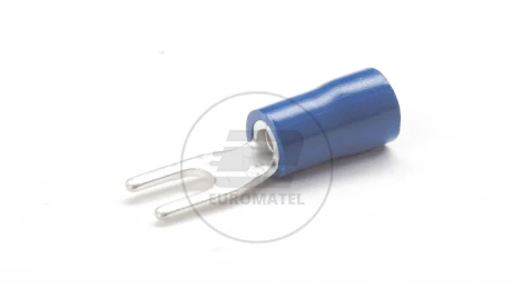 KOŃCÓWKA WIDEŁKOWA WĄSKA IZOLOWANA 1.5 - 2.5 mm2 / 3 mm NIEBIESKA  (100 szt.)