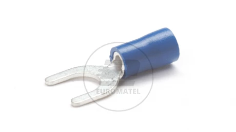 KOŃCÓWKA WIDEŁKOWA IZOLOWANA 1.5 - 2.5 mm2 / 6 mm NIEBIESKA  (100 szt.)