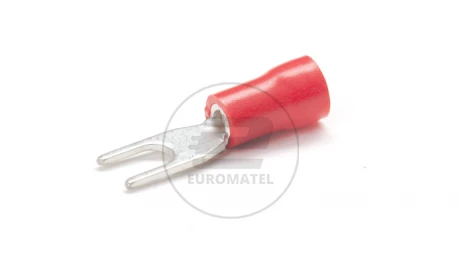 KOŃCÓWKA WIDEŁKOWA IZOLOWANA 0.5 - 1.5 mm2 / 3.5 mm CZERWONA  (100 szt.)