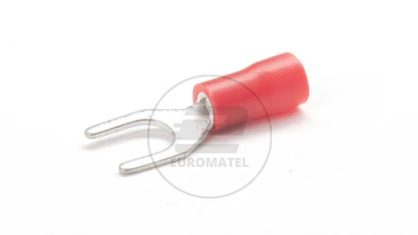 KOŃCÓWKA WIDEŁKOWA IZOLOWANA 0.5 - 1.5 mm2 / 4 mm CZERWONA  (100 szt.)