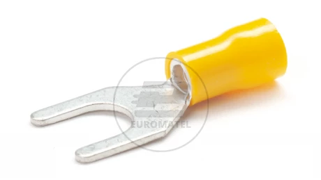 KOŃCÓWKA WIDEŁKOWA IZOLOWANA 4.0 - 6.0 mm2 / 5 mm ŻÓŁTA  (100 szt.)