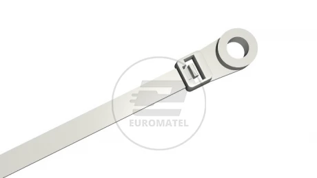 OPASKA ZACISKOWA 200 x 4.8 mm MOCOWANA ŚRUBĄ M5 BIAŁA  (100 szt.)