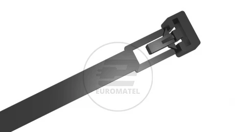 OPASKA ZACISKOWA OTWIERALNA 300 x 7.6 mm CZARNA  (100 szt.)