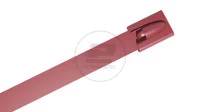 OPASKA STALOWA 200 x 4.6 mm POWLEKANA CZERWONA (100 szt.)