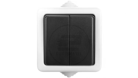 TEKNO Łącznik dwubiegunowy śrubowy 10AX 250V czarny IP54 25352