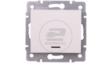LOGI Łącznik jednobiegunowy z LED śrubowy 10AX 250V biały 021110102 25078